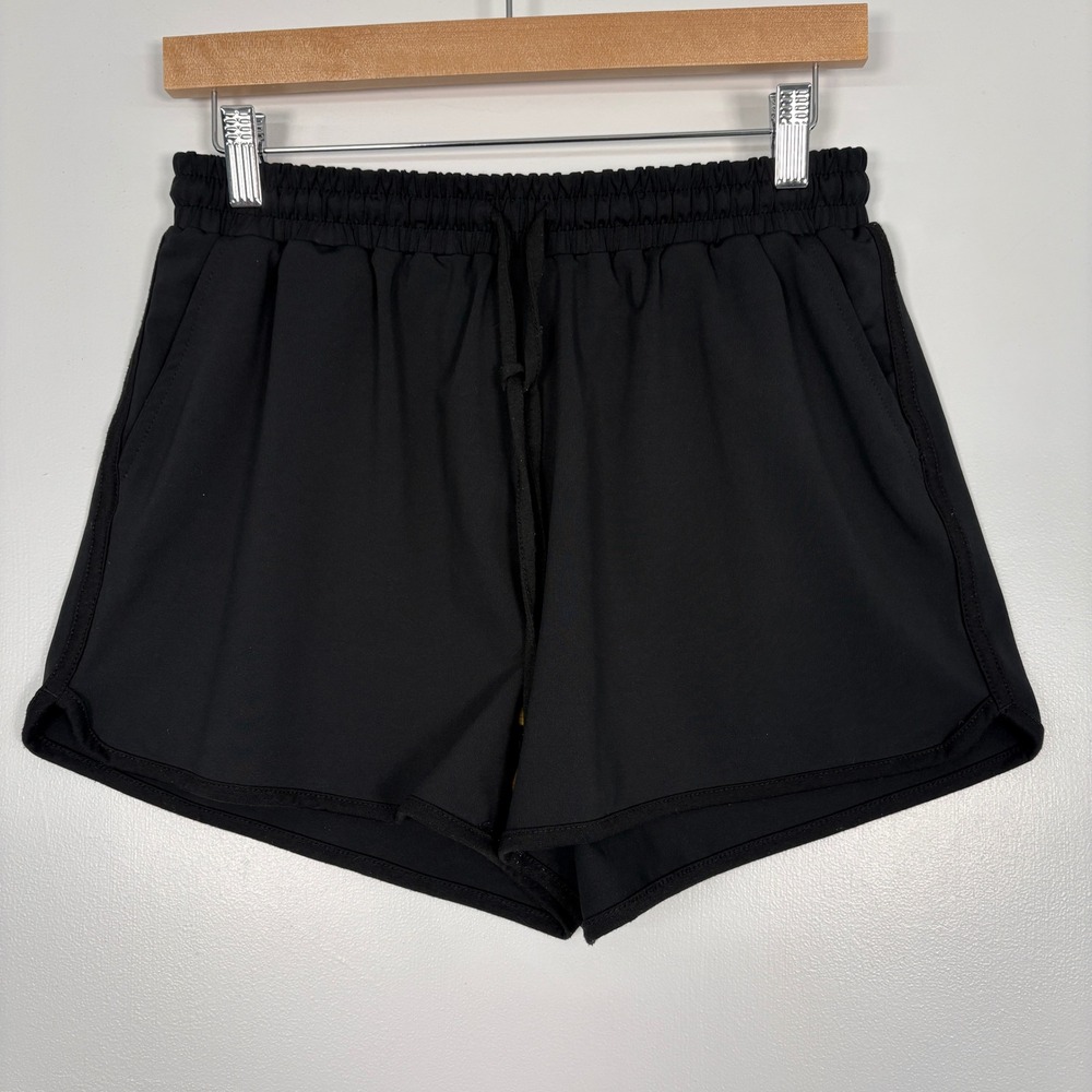 Jess Lea Womens Everyday Shorts Size L Black Drawstring Elastic Waist Pockets